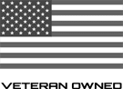 A black and white american flag with green border.